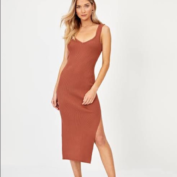 Glassons Low Back Rib Midi Dress 